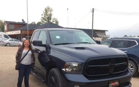 Krystal from St. Laurent, MB with her new 2019 Dodge Ram Sport 4x4!